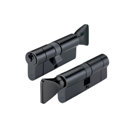 45/45 Euro Cylinder / Thumbturn KA - Black