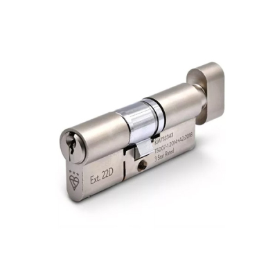 45/45 3* Euro Cylinder / Thumbturn KD - Satin Nickel