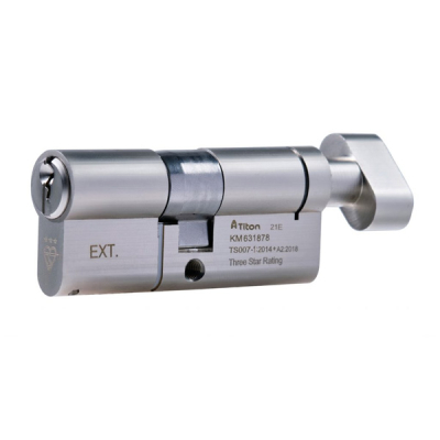 45/55 3* Euro Cylinder / Thumbturn KD - Satin Chrome