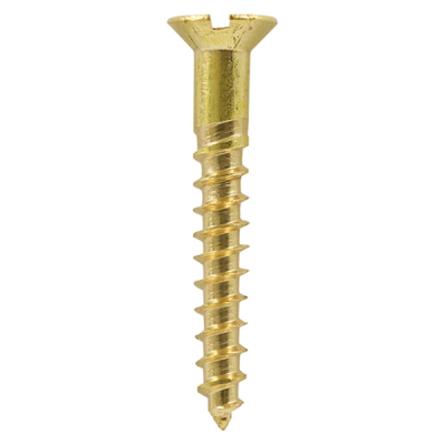 6 x ¾Inch Brass Countersunk Screws Slotted (200)