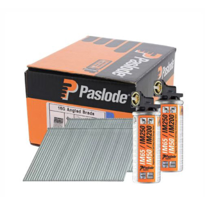 Paslode IM65A Angled Brad Nails 63mm 16G (2200+2 Cells) - Galvanised