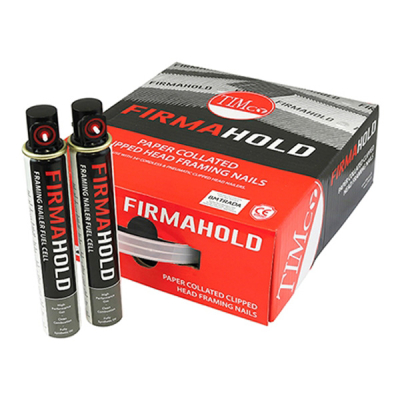 Firmahold Collated Clipped FirmaGalv Brad Nails With Fuel Cells (2200 + 2 Cells) Plain Shank - 3.1 x 90mm