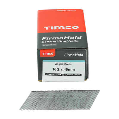 Angled Airgun Brad Nails 45mm 16G (2000) - Galvanised