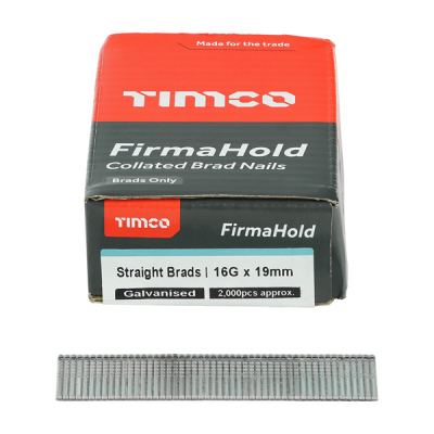 Straight Airgun Brad Nails 19mm 16G (2000) - Galvanised