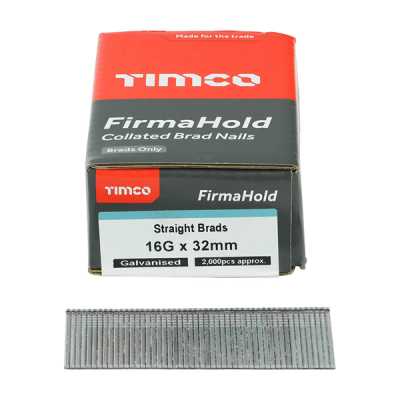 Straight Airgun Brad Nails 32mm 16G (2000) - Galvanised