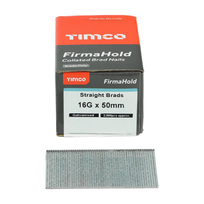 Straight Airgun Brad Nails 50mm 16G (2000) - Galvanised