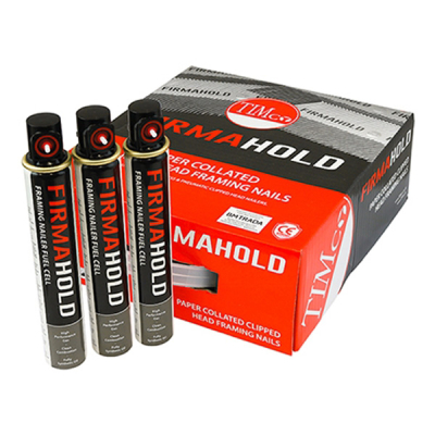 Firmahold Collated Clipped Hot Dipped Galvanised Brad Nails With Fuel Cells (3300 + 3 Cells) Ring Shank - 2.8 x 63mm