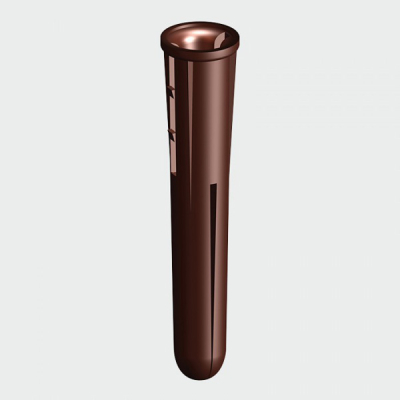 Plastic Plugs with Screws (35mm Brown Plug, 5.0x50 Screw) - Brown (15)