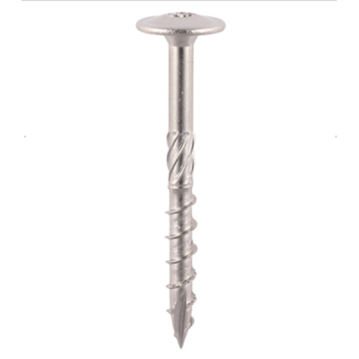 In-Dex Timber Screw Wafer Head 8.0 x 100mm - Satin SS