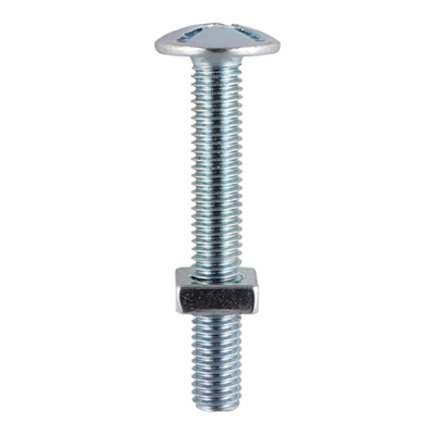 Roofing Bolt with Nut - M6 x 25mm (10)