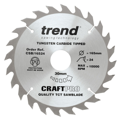 Trend CSB/16524 Wood Saw Blade 165mm x 24T x 30mm Bore