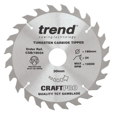 Trend CSB/18024 Wood Saw Blade 180mm x 24T x 30mm Bore