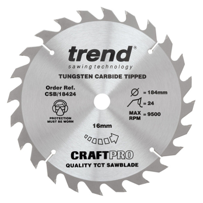 Trend CSB/18424 Wood Saw Blade 184mm x 24T x 16mm Bore