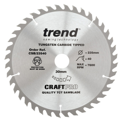 Trend CSB/23540 Wood Saw Blade 235mm x 40T x 30mm Bore