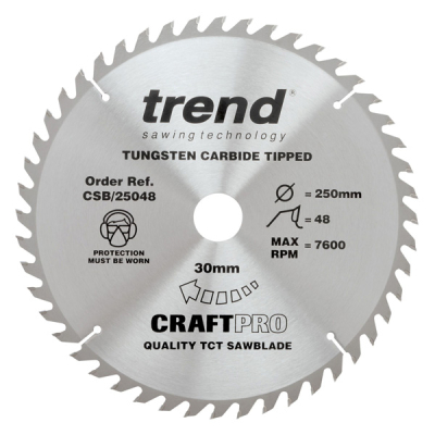 Trend CSB/25048 Wood Saw Blade 250mm x 48T x 30mm Bore