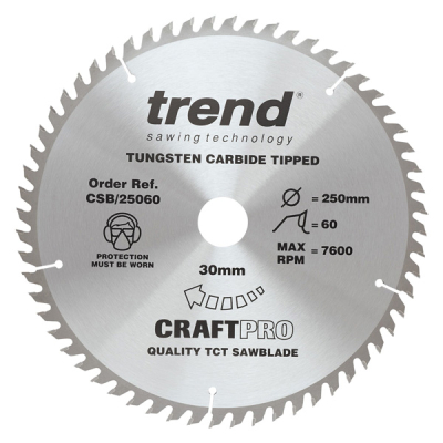 Trend CSB/25060 Wood Saw Blade 250mm x 60T x 30mm Bore