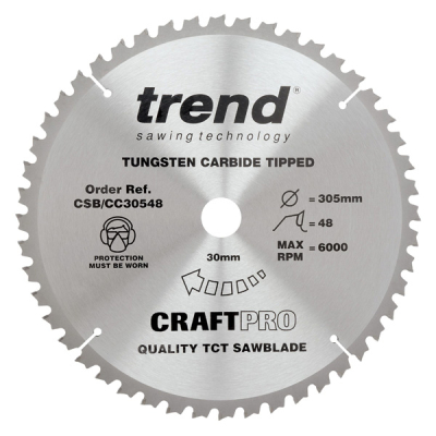 Trend CSB/CC30548 Mitre Cross Cutting Saw Blade - 305mm x 48T x 30mm Bore