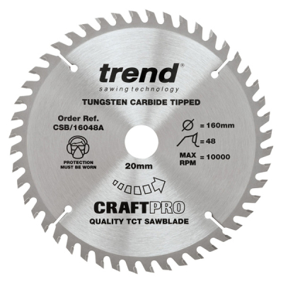 Trend CSB/16048A/10 Wood Saw Blades - 160mm x 48T x 20mm Bore (10)