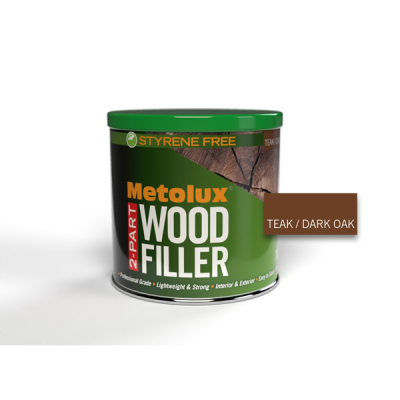 Metolux 2 Part Styrene Free Wood Filler 770ml - Teak (Dark Oak)