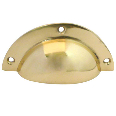 Cast Drawer Pull 87mm - Polished Brass