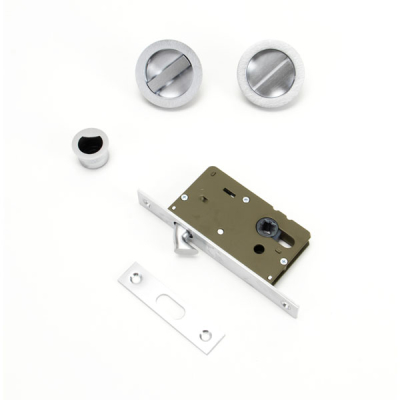 Sliding/Pocket Door Locking Kit - Satin Chrome