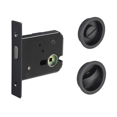 Sliding/Pocket Door Locking Kit - Black