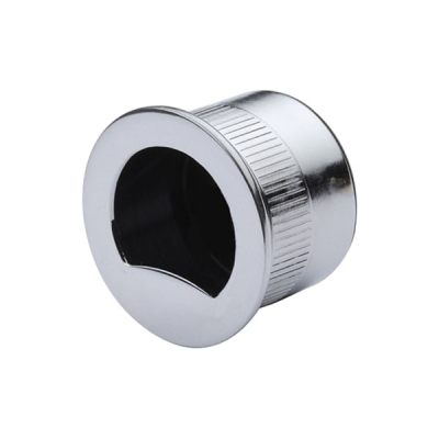 30mm x 22mm Round Flush Pull Handle - Polished Chrome