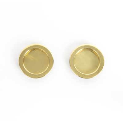 57mm Flush Pull Handle (Pair) - Polished Brass