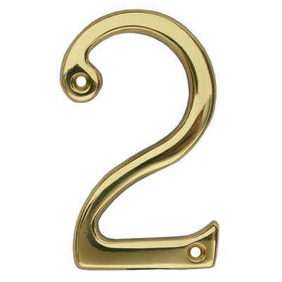 Carlisle Numeral 2 - Polished Brass