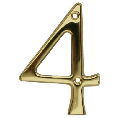 Carlisle Numeral 4 - Polished Brass