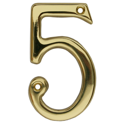 Carlisle Numeral 5 - Polished Brass