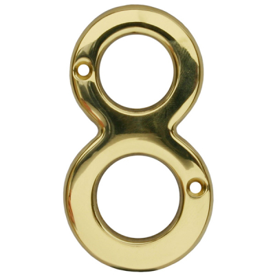 Carlisle Numeral 8 - Polished Brass