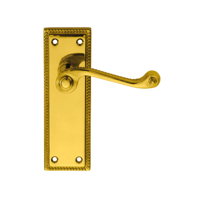 Georgian Lever Latch Handle Set - Polished Brass