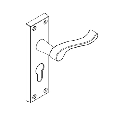 Scroll Lever Euro Handle Set - Polished Brass