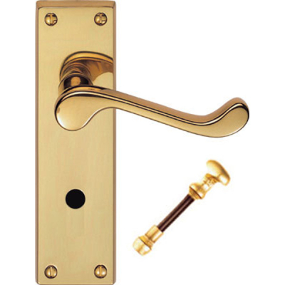 Scroll Lever Bathroom Handle Set - Polished Brass