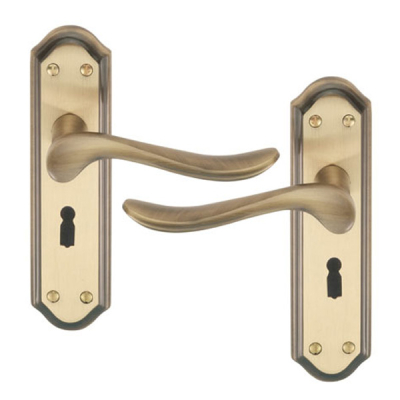 Lytham Lever Lock Handle Set - Florentine Bronze