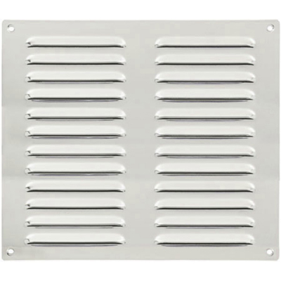 Hooded Louvre Vent 242 x 242mm - Stainless Steel/Satin Chrome