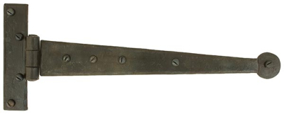 Beeswax Penny End T Hinge (pair)