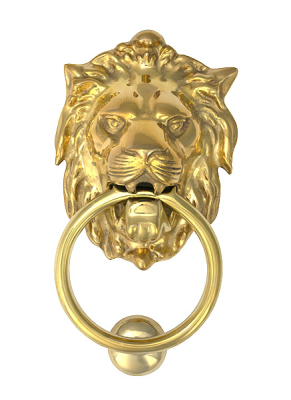 Polished Brass Lion's Head Door Knocker