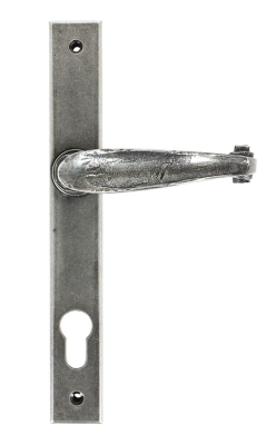 Pewter Patina Cottage Slimline Lever Espag. Lock Set