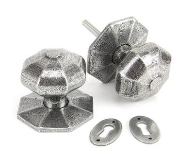 Pewter Patina Octagonal Mortice/Rim Knob Set