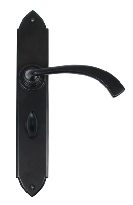 Black Gothic Curved Lever Bathroom Set