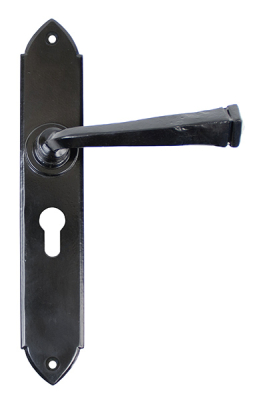 Black Gothic Lever Euro Lock Set