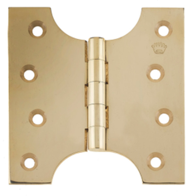 4Inch x 3Inch x 5Inch Parliament Hinge (Pair) - Polished Brass