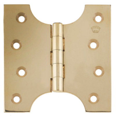 4Inch x 4Inch x 6Inch Parliament Hinge (Pair) - Polished Brass