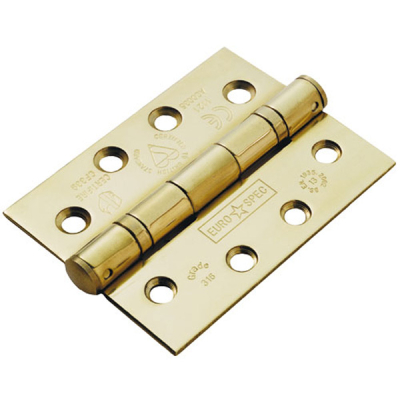 4Inch Fire Rated Ball Bearing Butt Hinge (Pair) - PVD Brass (Grade 316)