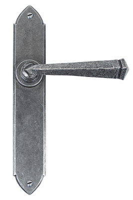 Pewter Patina Gothic Lever Latch Set