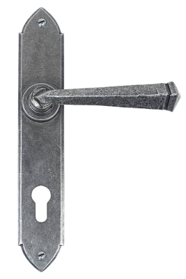 Pewter Patina Gothic Lever Espag. Lock Set
