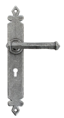 Pewter Patina Tudor Lever Lock Set