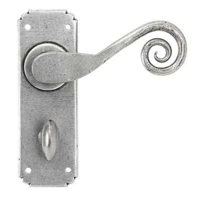 Pewter Patina Monkeytail Lever Bathroom Set